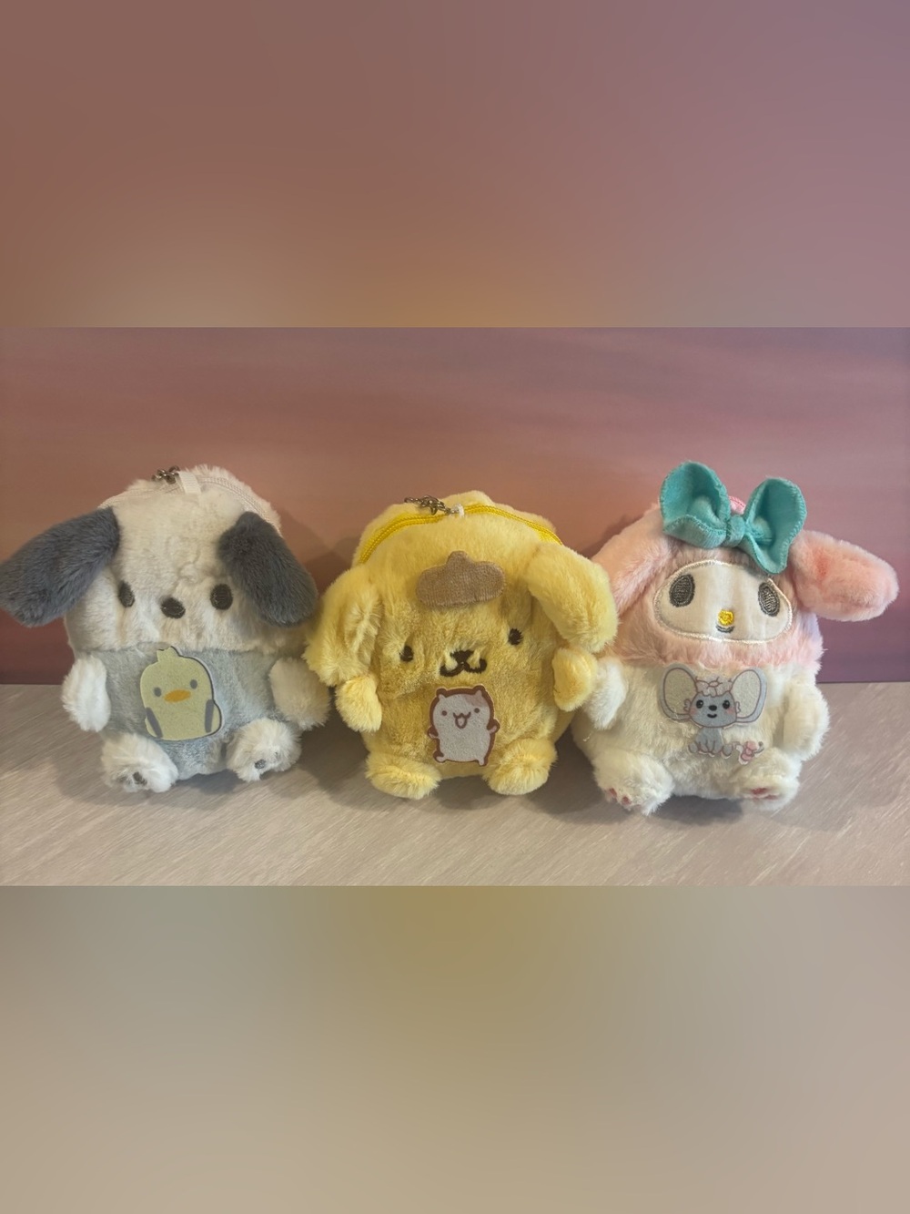Pick Your Color - Yellow Plush Small Sanrio Coin Keychain 1 Ct.